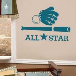 All Star Baseball Sports Vinyl Wall Decal - thumbnail 3