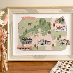Feering Map, Illustrated Map Of Feering, Poster, Print, Art, Illustration, Gift, Essex Wall Art - thumbnail 2