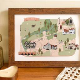 Feering Map, Illustrated Map Of Feering, Poster, Print, Art, Illustration, Gift, Essex Wall Art - thumbnail 3