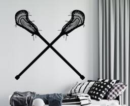 Custom Lacrosse Sticks Wall Decal Personalized Name Vinyl Decor 1024 - thumbnail 1