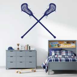 Custom Lacrosse Sticks Wall Decal Personalized Name Vinyl Decor 1024 - thumbnail 2