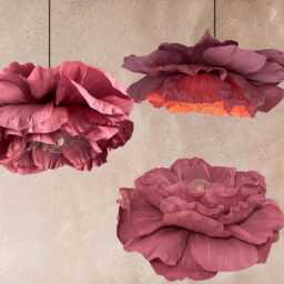 Handmade Crepe Paper Flower Chandelier Boho Chic Pendant Light - thumbnail 2