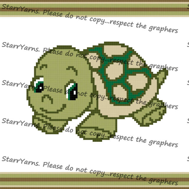 Baby Turtle Crochet Blanket Graph