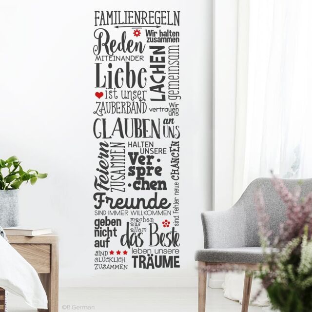 Wall Sticker Family Rules Home Love Living Room Wall Decal Mural Tattoo Decoration Ws17C - image 1