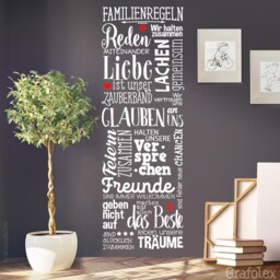 Wall Sticker Family Rules Home Love Living Room Wall Decal Mural Tattoo Decoration Ws17C - thumbnail 2