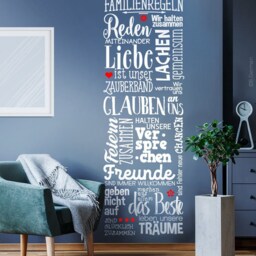 Wall Sticker Family Rules Home Love Living Room Wall Decal Mural Tattoo Decoration Ws17C - thumbnail 4