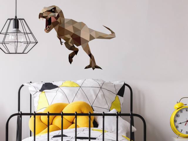 Geometric T-Rex Dinosaur Wall Sticker, Decals, Stickers For Walls, Themed Room, Sticker - image 1