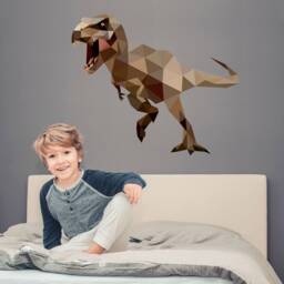 Geometric T-Rex Dinosaur Wall Sticker, Decals, Stickers For Walls, Themed Room, Sticker - thumbnail 2