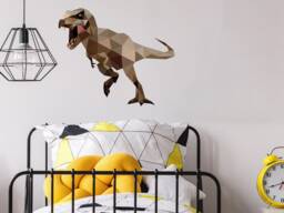 Geometric T-Rex Dinosaur Wall Sticker, Decals, Stickers For Walls, Themed Room, Sticker - thumbnail 1