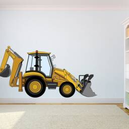 Kids Wall Decal Construction Bulldozer Excavator Tractor Large Sticker Boy Room Nursery Decor - thumbnail 4