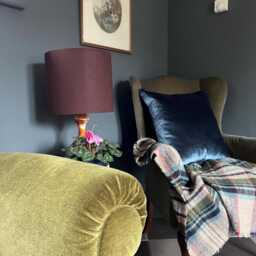 Brown Cotton Drum Lampshade, White Lining, Ceiling Shade - thumbnail 2