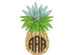 Pineapple Awesome Garden Flag Summer Monogram Pineapple Font Frame Bx & .pes .hus .dst .vp3 .vip .xxx .exp . Jef Embroidery Design - thumbnail 1