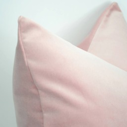 Blush Velvet Lumbar Pillow Cover - Heavyweight Cotton Cushion - thumbnail 3