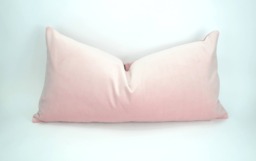 Blush Velvet Lumbar Pillow Cover - Heavyweight Cotton Cushion