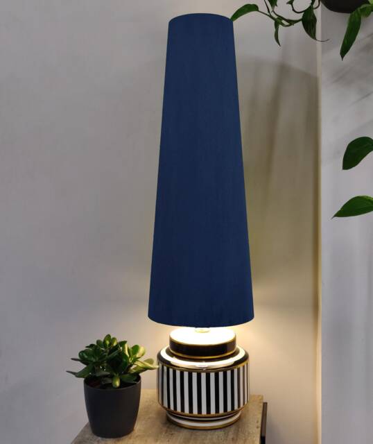 70cm Tall Navy Blue Cone Lampshade in Velvet - image 1