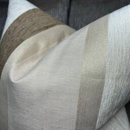Art Of The Loom Cushion Cover, Beige - Gold, Decorative Pillow 22 - thumbnail 2