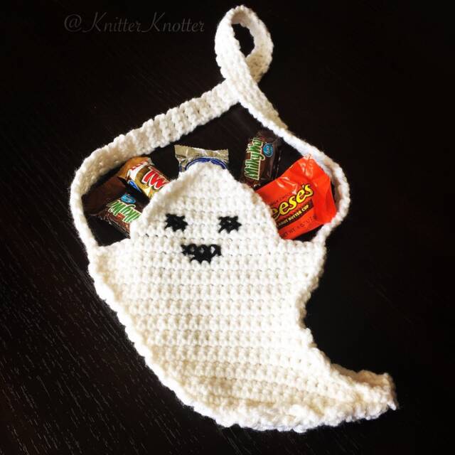 Halloween Ghost Treat Bag - Crochet Pattern Trick Or - image 1