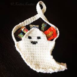 Halloween Ghost Treat Bag - Crochet Pattern Trick Or - thumbnail 1