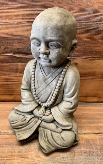 Stone Garden Large Zen Baby Monk Buddha Ornament Statue - image 1