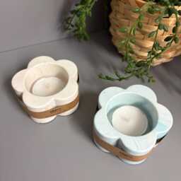 Jesmonite Eco Resin Tea Light Holder, Flower Candle Holder - thumbnail 2