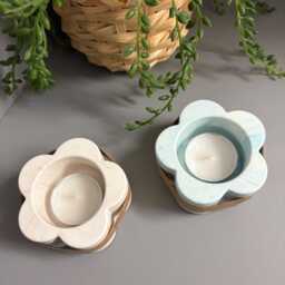 Jesmonite Eco Resin Tea Light Holder, Flower Candle Holder - thumbnail 3