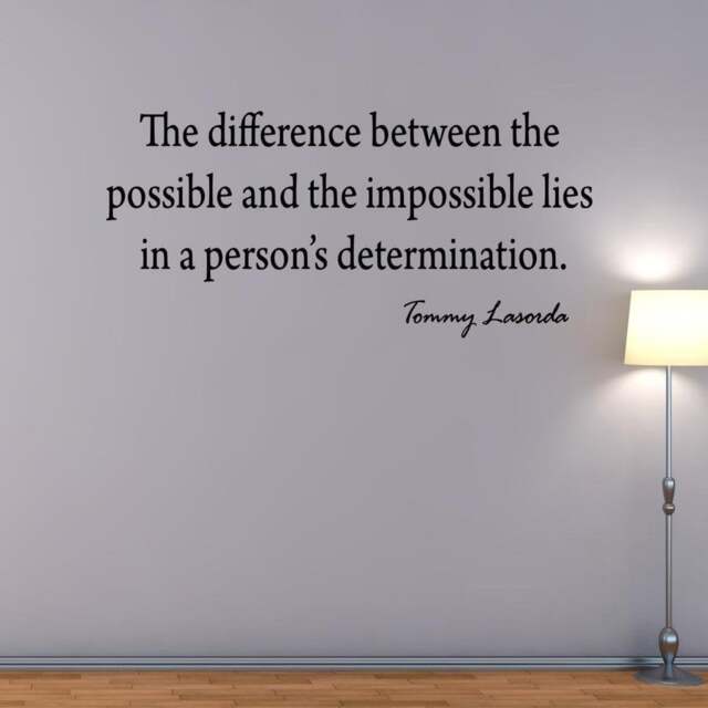Vwaq Tommy Lasorda Wall Quote Decal Baseball Sports - The Difference Between Possible & Impossible - image 1