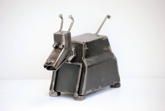 One-Of-A-Kind Metal Dog Robot Sculpture, Industrial Fantasy D??cor, Valentine Gift For Him - image 1