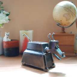 One-Of-A-Kind Metal Dog Robot Sculpture, Industrial Fantasy D??cor, Valentine Gift For Him - thumbnail 2