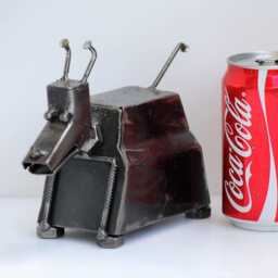 One-Of-A-Kind Metal Dog Robot Sculpture, Industrial Fantasy D??cor, Valentine Gift For Him - thumbnail 3