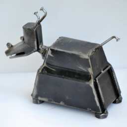 One-Of-A-Kind Metal Dog Robot Sculpture, Industrial Fantasy D??cor, Valentine Gift For Him - thumbnail 4