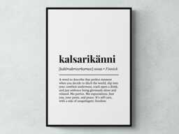 Kalsarikanni Finnish Word Definition Finland Gift Wall Art Print - thumbnail 1