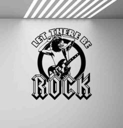 Let There Be Rock Wall Decal Heavy Metal Music Poster Sign Rocker Gift Vinyl Sticker Night Club Decor Metalhead Art Print G994 - thumbnail 1