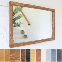 Wood Mirror - 5cm X Main Image Deep Oak Irregular Design Chunky Distressed Driftwood Style Chic Dark - thumbnail 1