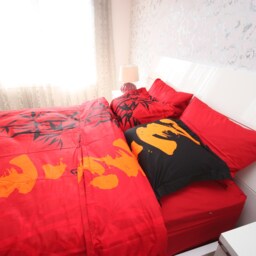 Naomi Red Cotton Duvet Cover Bedding Set, Queen Size - thumbnail 2