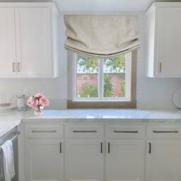 Custom Irish Linen Relaxed Roman Shade European Style Window Treatment - thumbnail 2