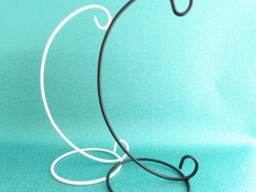 Bauble/Jewellery Display Stand. Metal Ornate Ornament Trinket Holder. White Half Moon Swirl Hanger