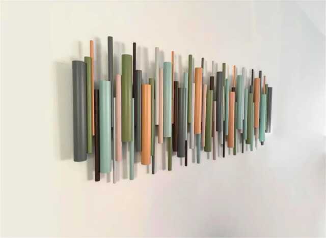 Wood Wall Sculpture, Earth Tones, Neutral Decor, Modern Statement Art - image 1