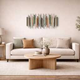 Wood Wall Sculpture, Earth Tones, Neutral Decor, Modern Statement Art - thumbnail 4