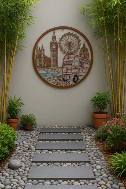 Handmade London Landmarks Metal Wall Art, Bronze Finish - 60cm Indoor/Outdoor Decor - image 1