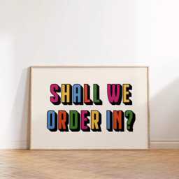 Shall We Order In? Print Poster, Living Room Wall Print, Bedroom Decor, Typography Art Dopamine Kitchen Takeaway - thumbnail 2