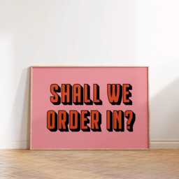 Shall We Order In? Print Poster, Living Room Wall Print, Bedroom Decor, Typography Art Dopamine Kitchen Takeaway - thumbnail 1