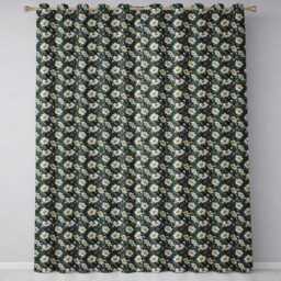 White Daisy Floral Seamless Pattern Elegant Botanical Garden Design Readymade Eyelet Ring Top Thermal 100% Blackout Curtains - thumbnail 2