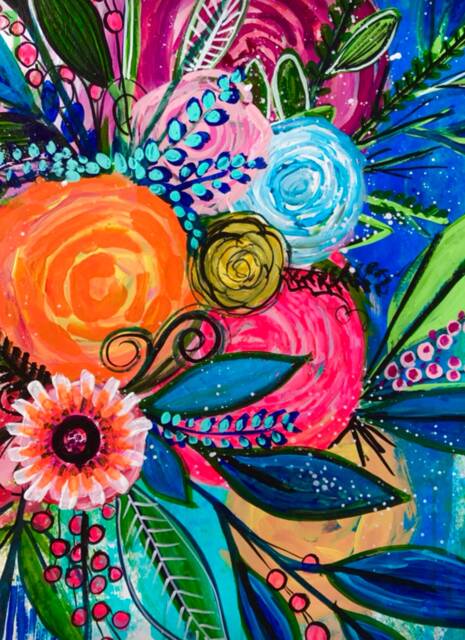 Floraison Flowers Art Print Archival Garden Painting Tree