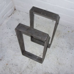 2 Flat Bar Retro Industrial Heavy Duty Steel Metal Table Coffee Bench Desk Legs Self Colour Bare - thumbnail 4