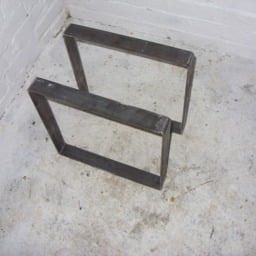 2 Flat Bar Retro Industrial Heavy Duty Steel Metal Table Coffee Bench Desk Legs Self Colour Bare - thumbnail 3