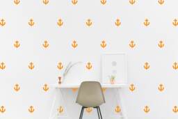 Anchor Nautical Wall Decal Kids Room Marine Wall Sticker, Bedroom Pattern Wallpaper Vinyl Decals, Nursery Stickers Home Decor - thumbnail 1