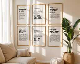 Set Of 6 Inspirational Quotes Daily Affirmation Print Collection, Female Empowerment Wall Art - thumbnail 1