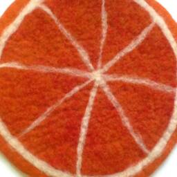 Handfelted Seat Cushion As Fruit Slice Orange - thumbnail 3