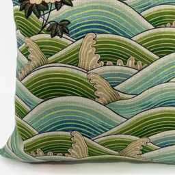 Japanese Wave Cushion Cover 45 X cm, Cotton Linen Throw Pillow, Hokusai Sofa - thumbnail 4