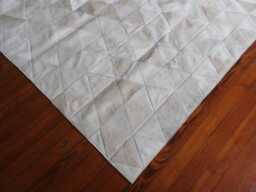 White Triangle Cowhide Rug - Soft Patchwork Leather - thumbnail 1